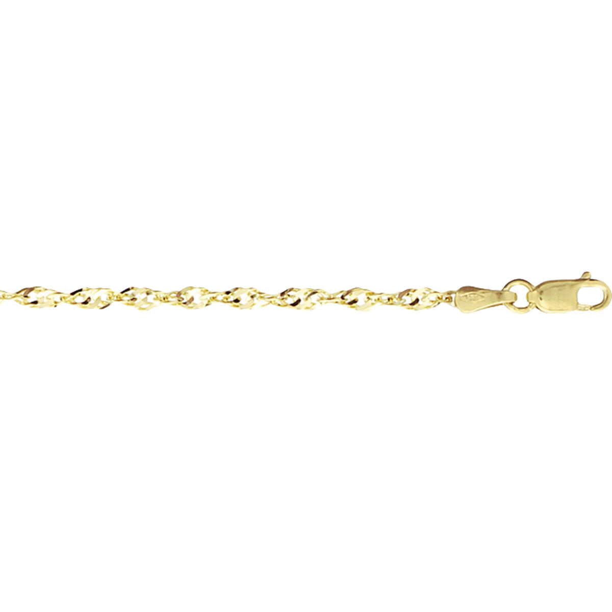 Pulsera de 14 quilates en oro amarillo, con eslabones trenzados de 2,3 mm de grosor.