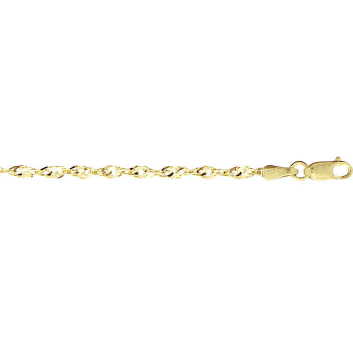 Pulsera de 14 quilates en oro amarillo, con eslabones trenzados de 2,3 mm de grosor.