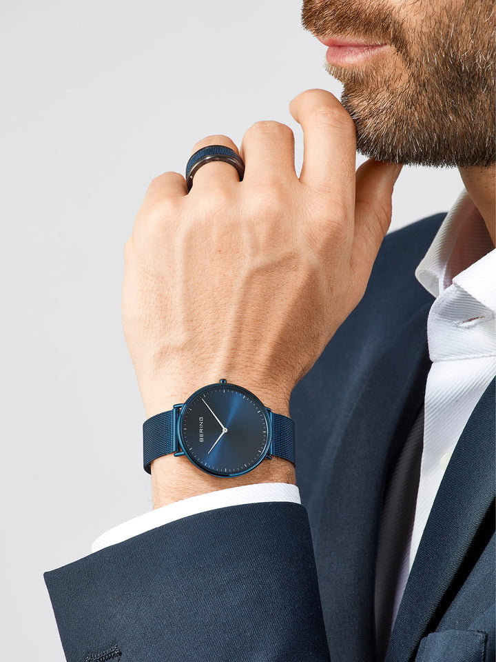 bering unisex horloge blauwe wijzerplaat - 15739-397