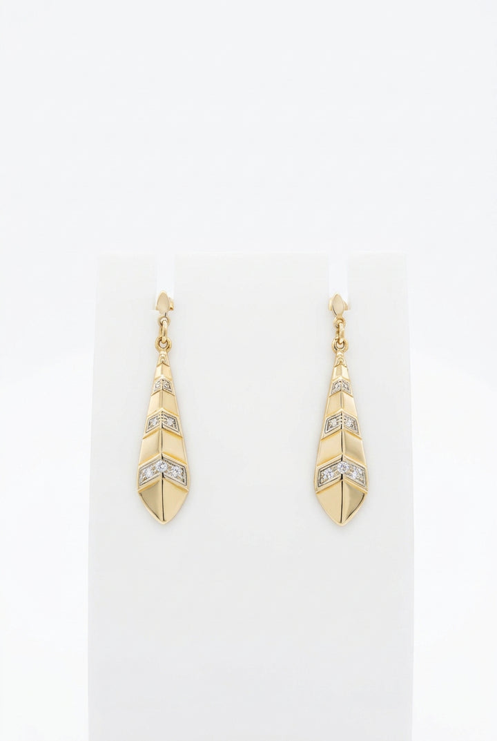 pendientes de oro vintage 14K aros ola 5.2gr