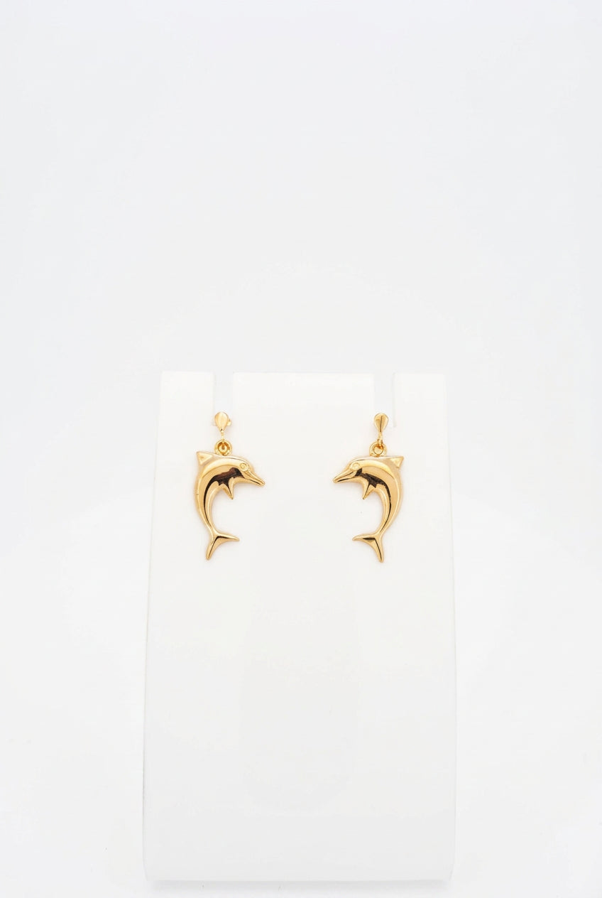 pendientes de oro vintage 14K aros ola 5.2gr