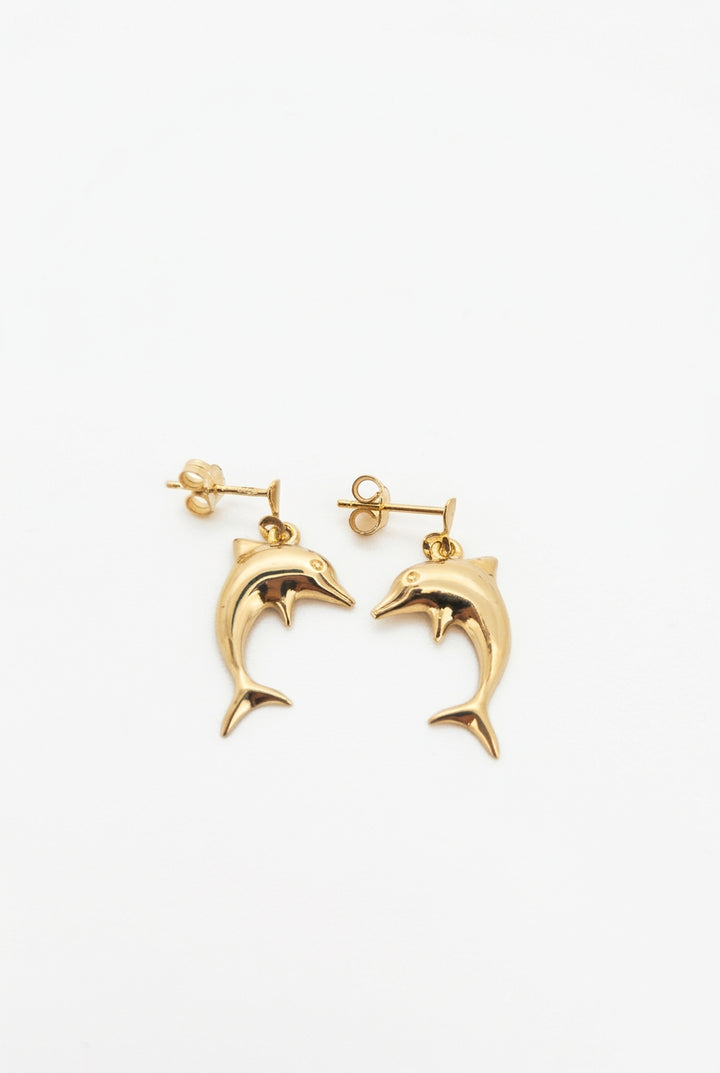 pendientes de oro vintage 14K aros ola 5.2gr