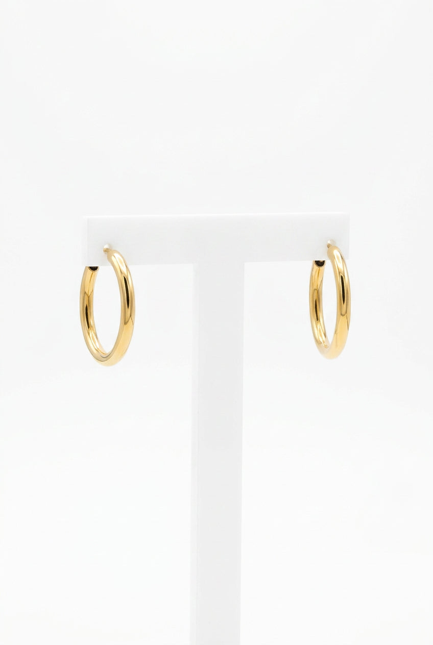 pendientes de oro vintage 14K aros ola 5.2gr