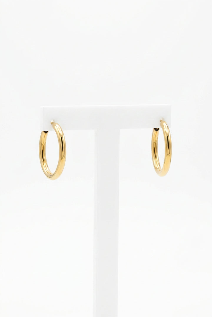 pendientes de oro vintage 14K aros ola 5.2gr