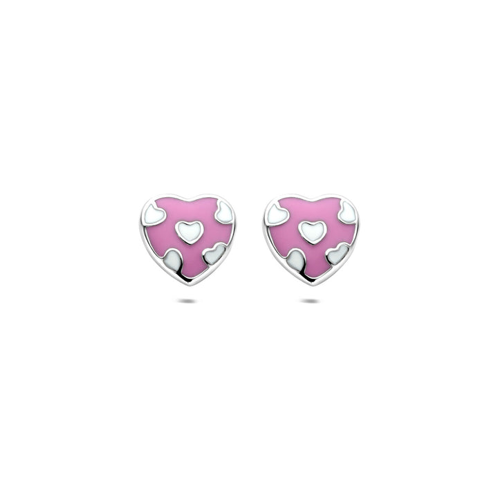 oorknoppen hartje 8,5 mm zilver gerhodineerd