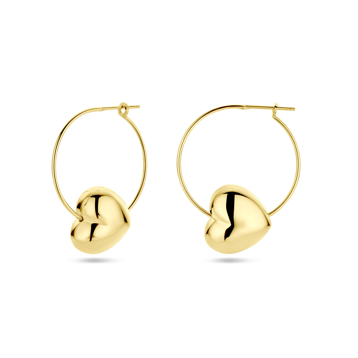 aros corazón 1 micrón plata chapado en oro amarillo