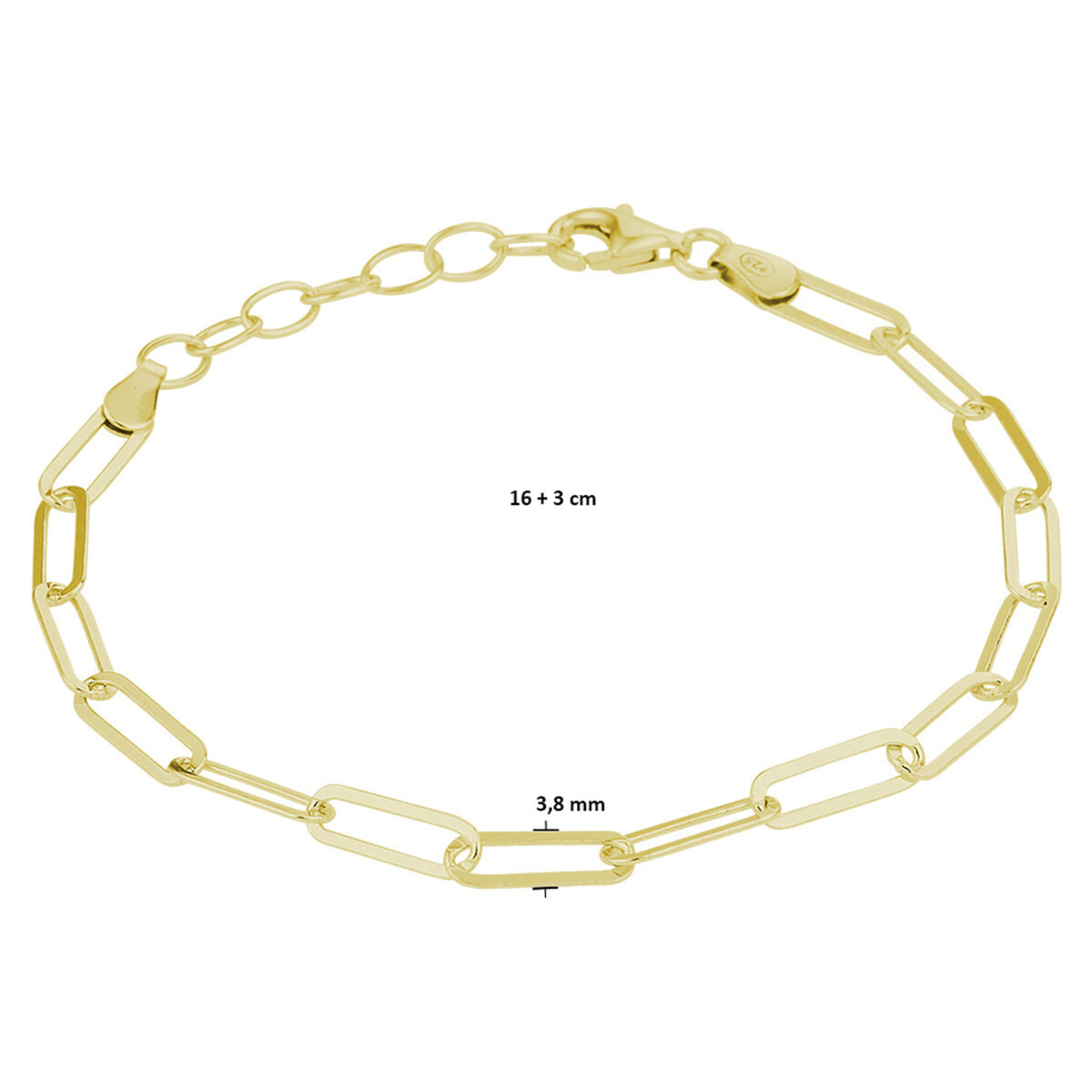 Pulsera chapada en oro sobre plata
