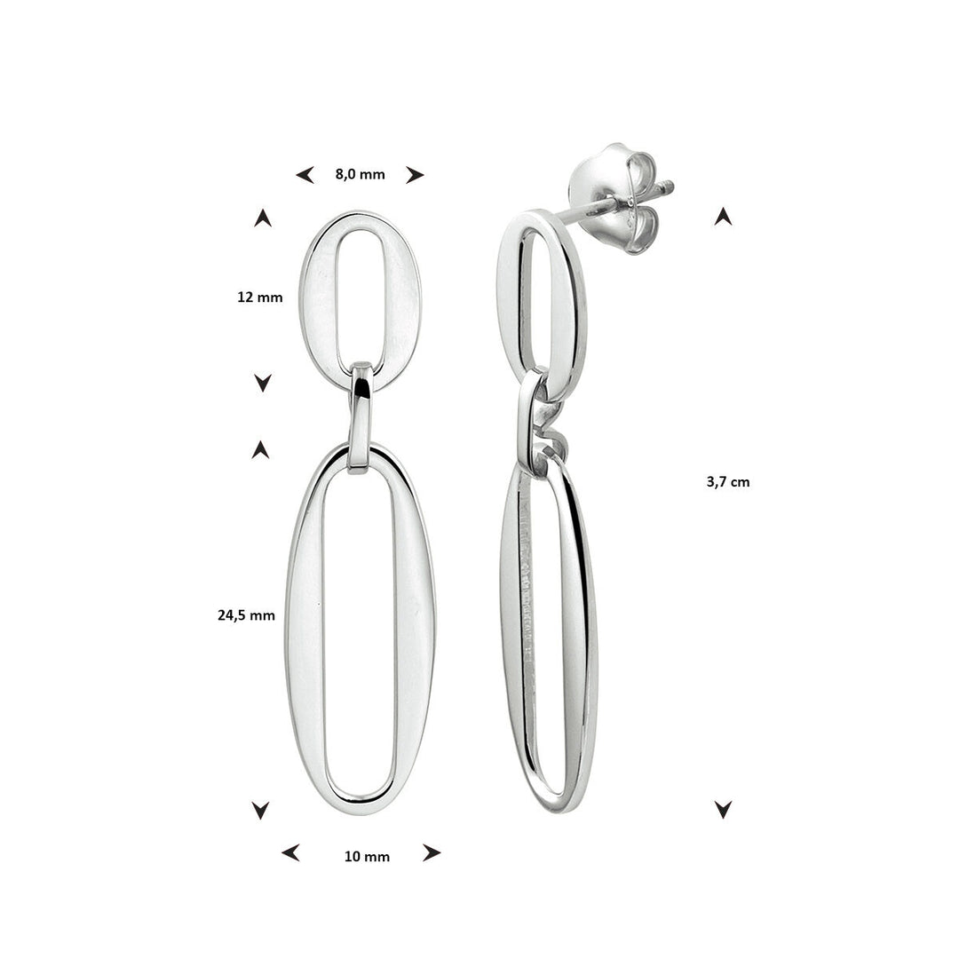 oorhangers paperclip zilver gerhodineerd