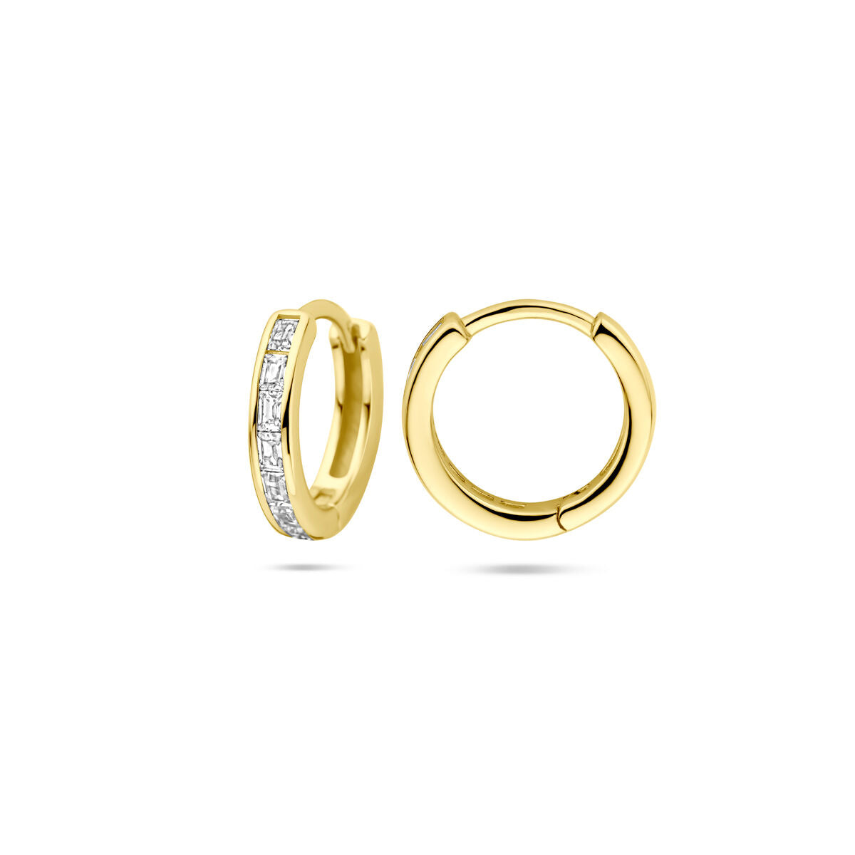 aros de zirconia 12 mm 1 micrón plata chapado en oro amarillo