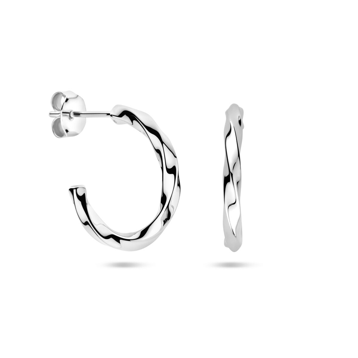 aros retorcidos 18,5 mm plata rodiado
