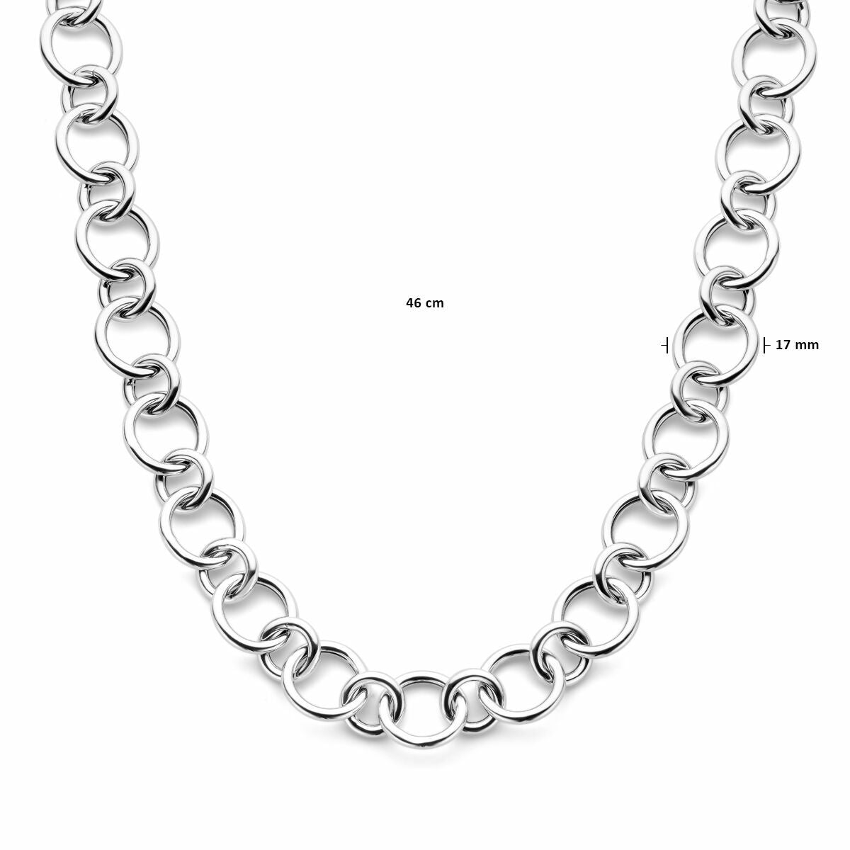 collar 17 mm 46 cm plata rodiado