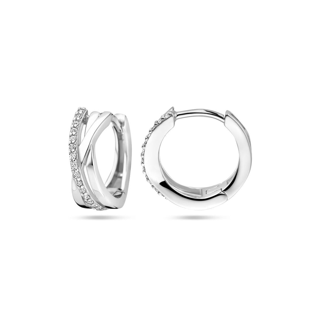klapoorringen 13 mm zilver gerhodineerd
