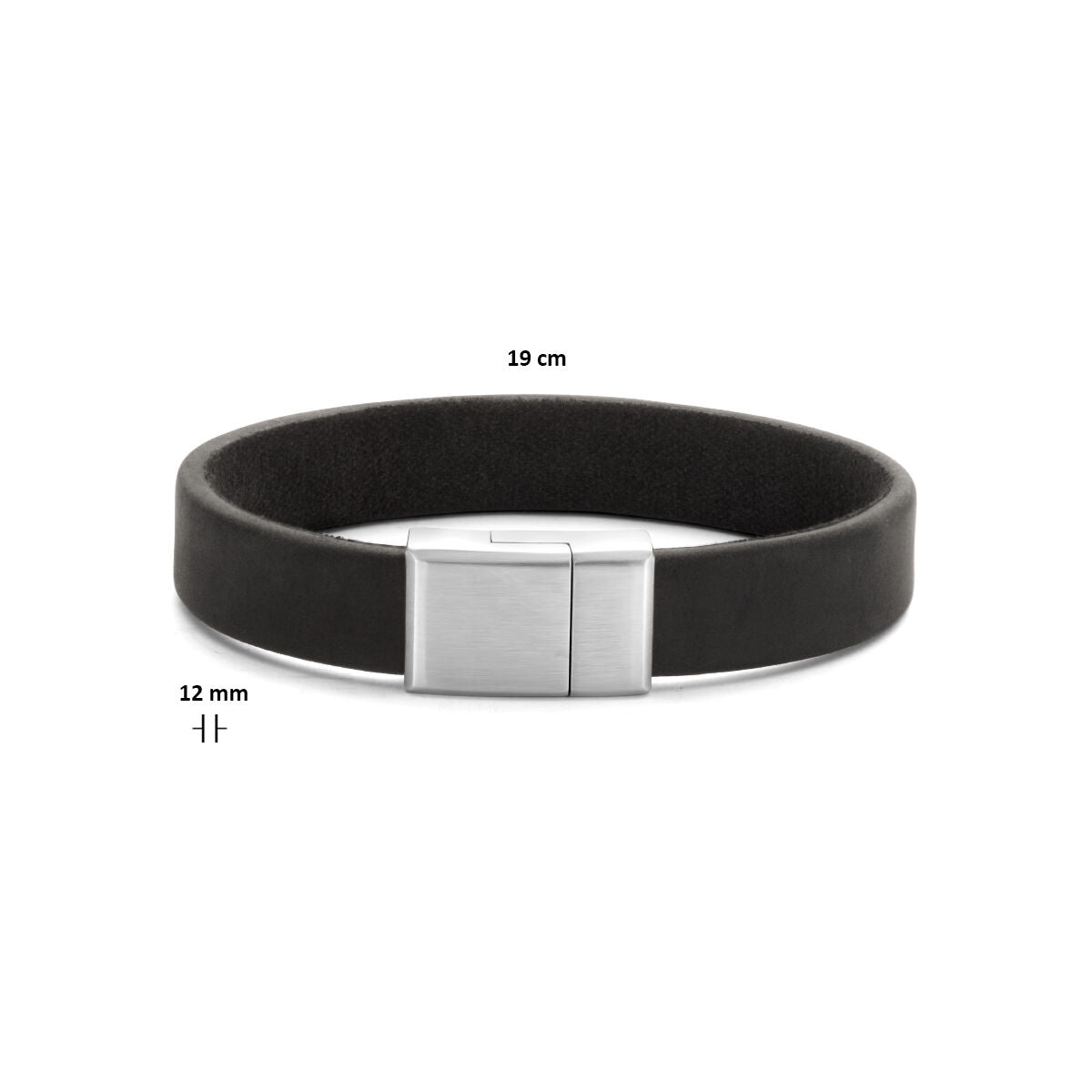 pulsera de cuero 12 mm acero inoxidable