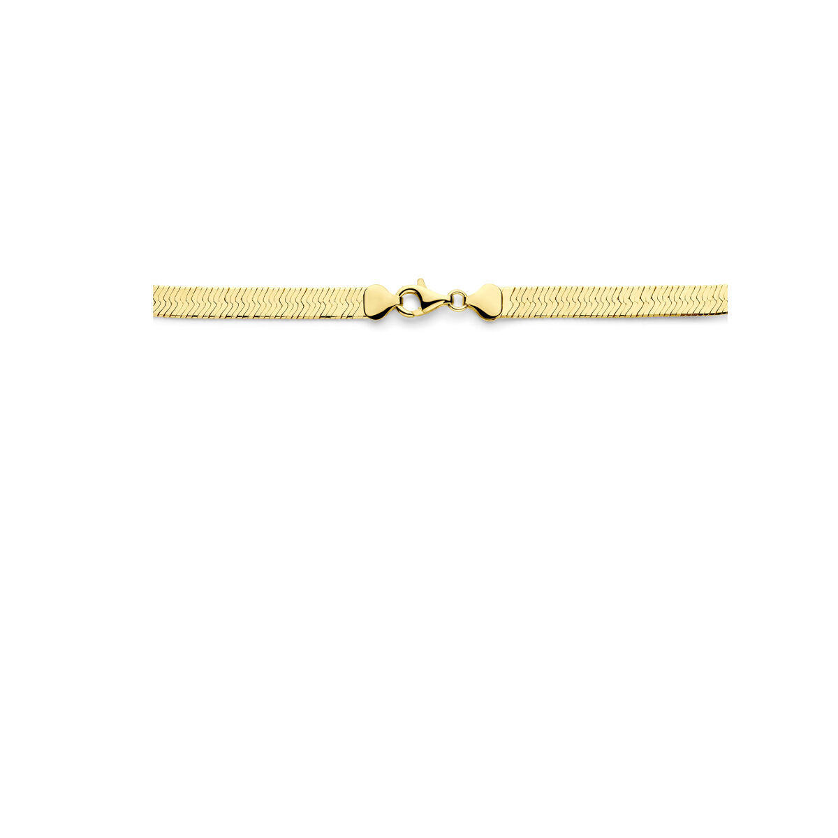 collar serpiente plano 7 mm 43 cm 3 micrones plata chapado en oro amarillo