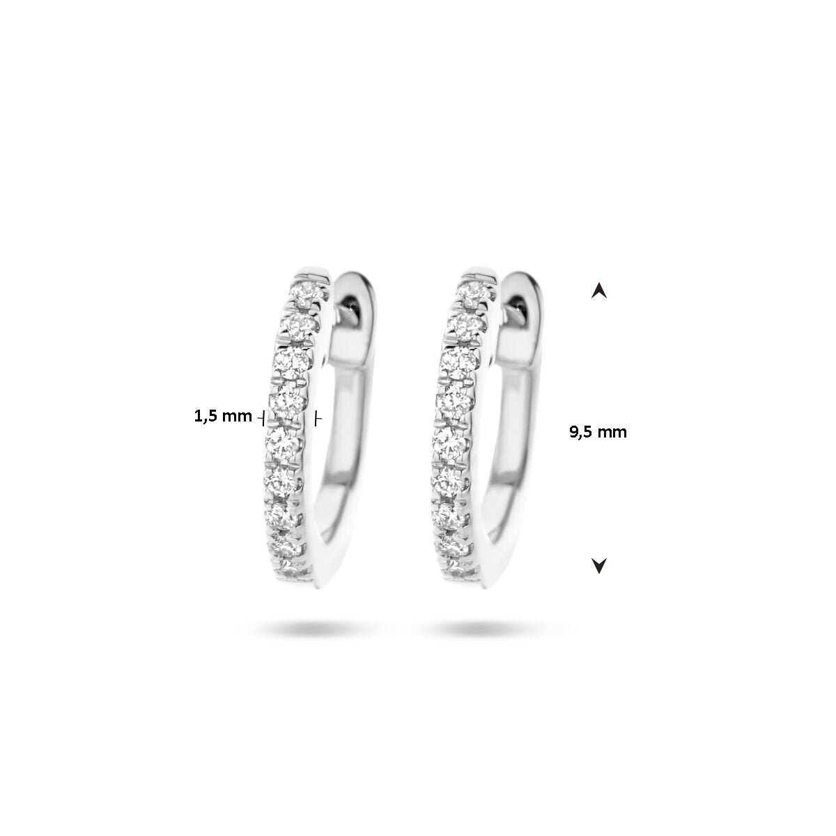 aros con diamantes 0.06ct (2x 0.03ct) h si oro blanco 14K