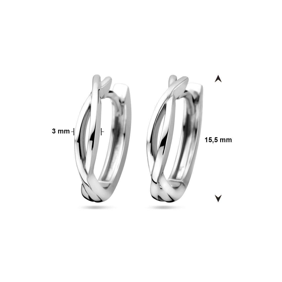 aros de plata rodiado