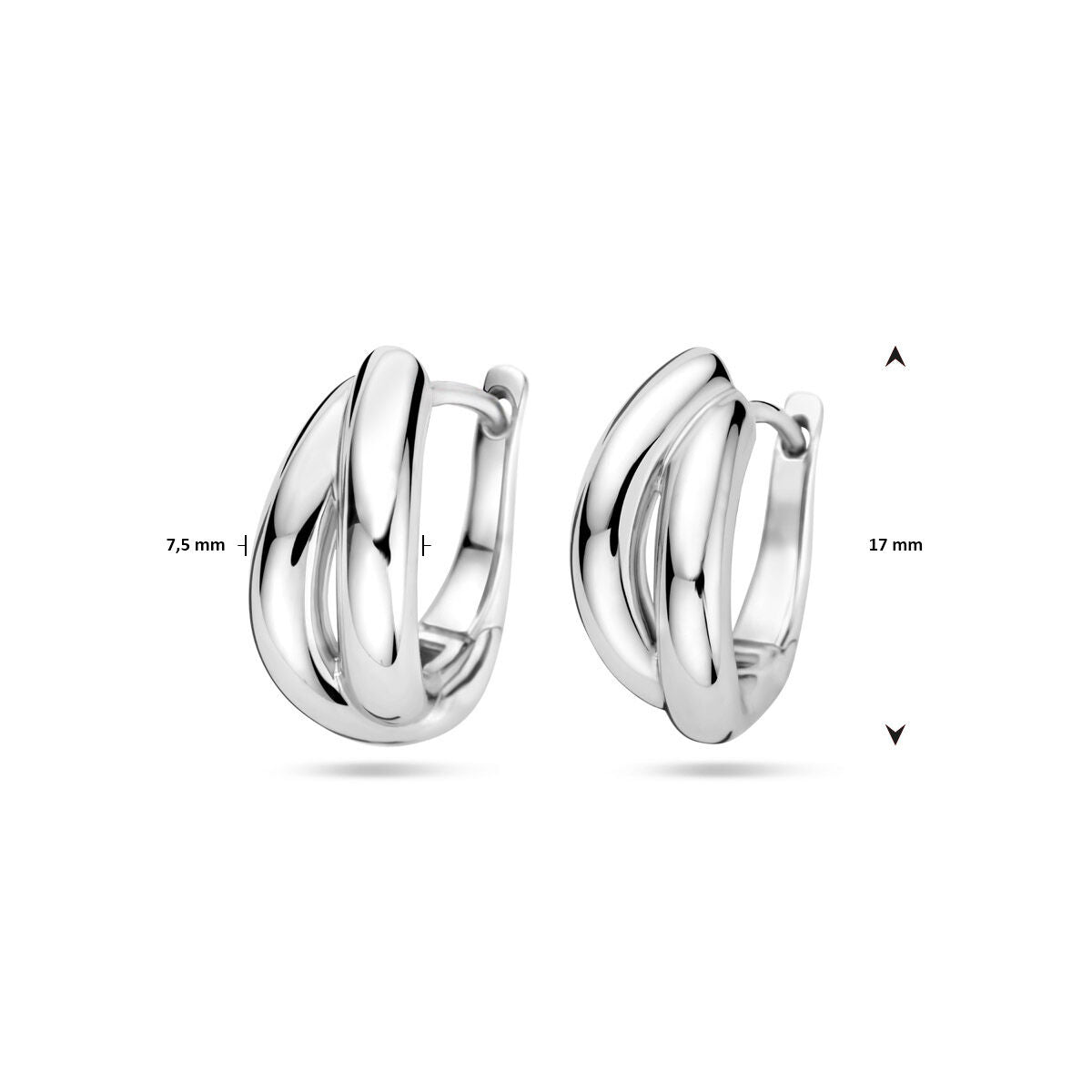 aros 17 mm plata rodiado