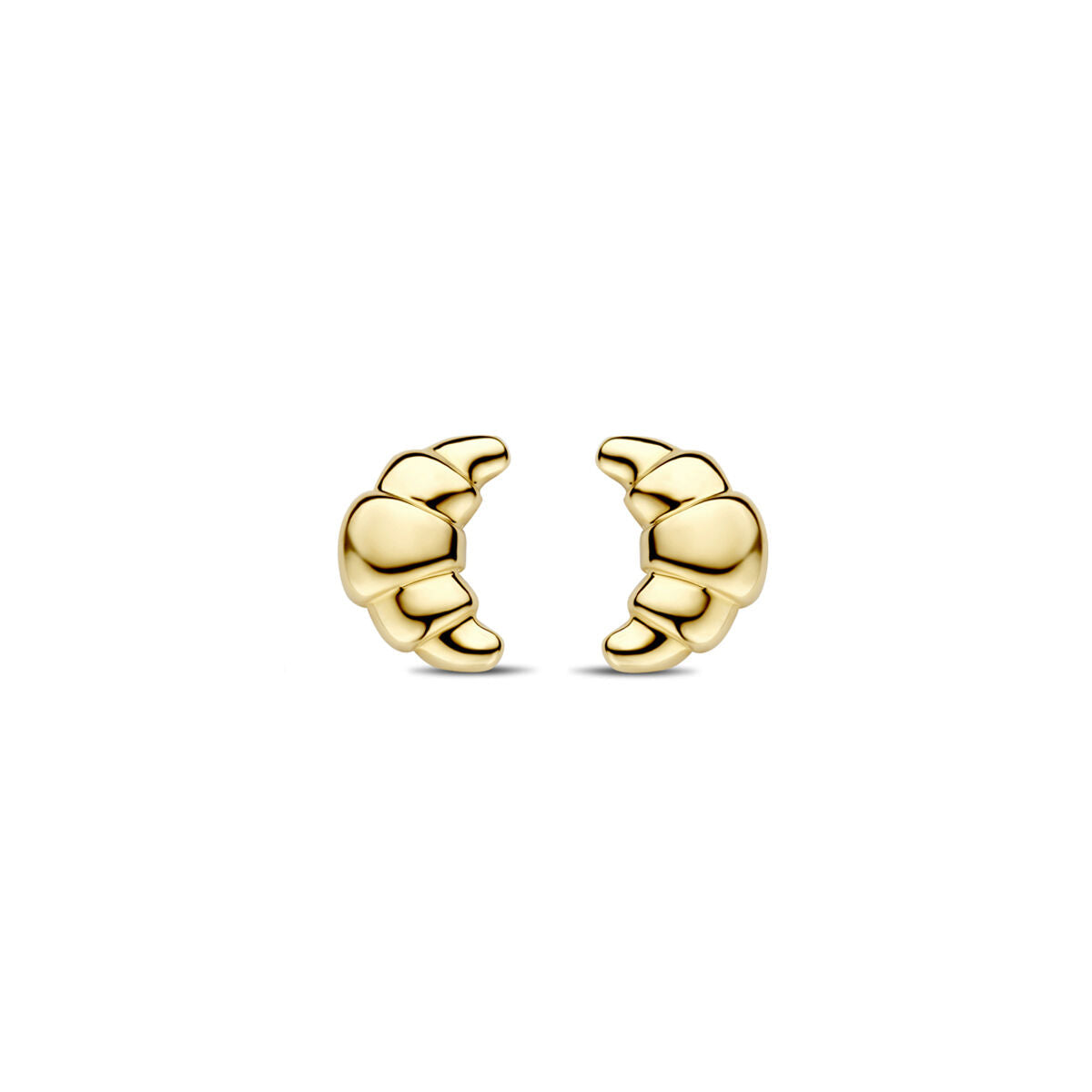 Pendientes de croissant de 8.5 mm en oro amarillo de 14 quilates.