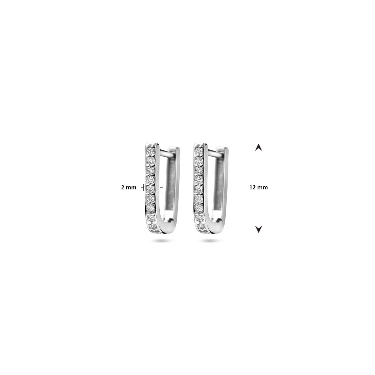 aros de circonita 12 mm plata rodiada