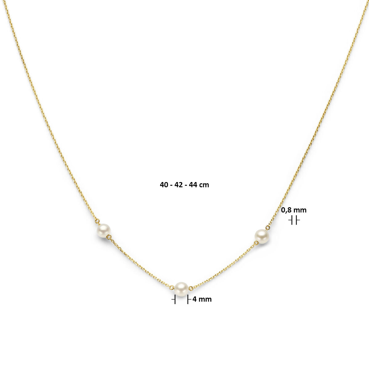 Collar de mujer oro perla 14K