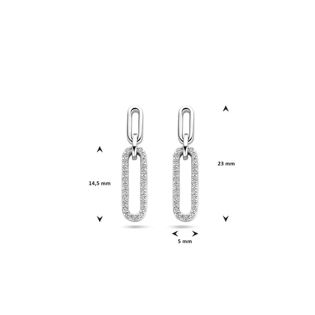 pendientes de zircónia en plata rodiada