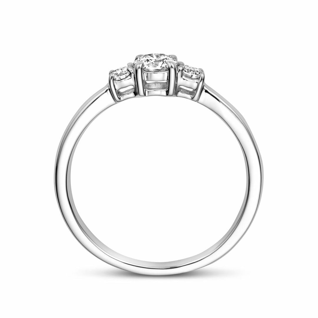 ring trilogie lab grown diamant 0.46ct h si 14K witgoud