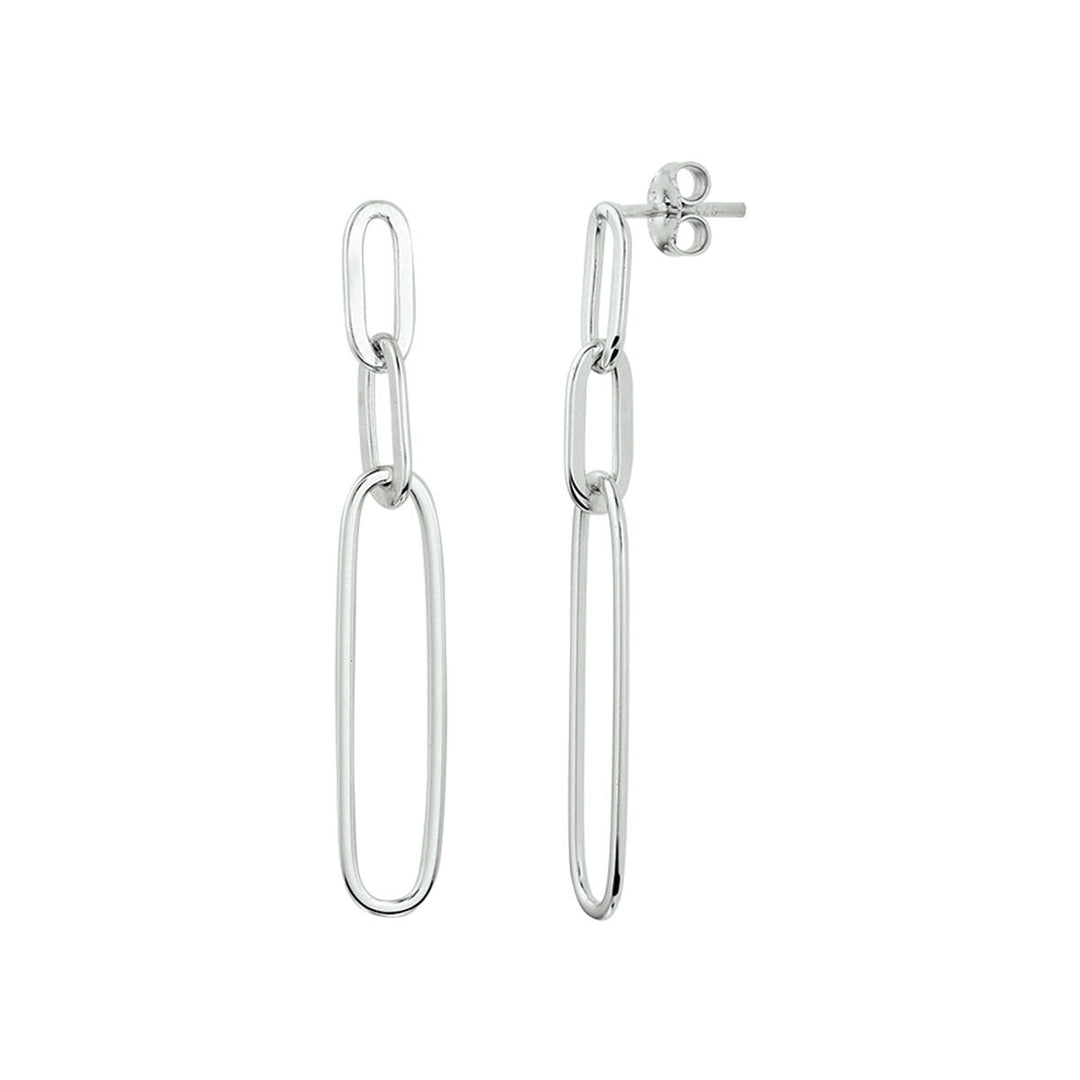 oorhangers paperclip zilver gerhodineerd