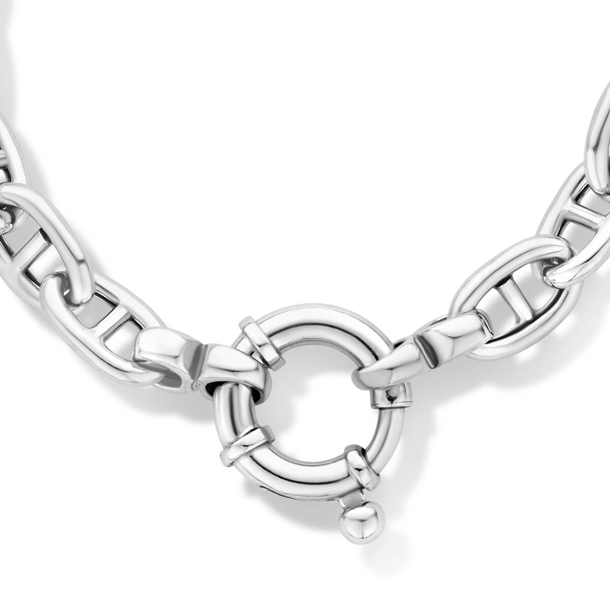 Collar de plata rodiada de 7,1 mm y 45 cm con un gran cierre de resorte.