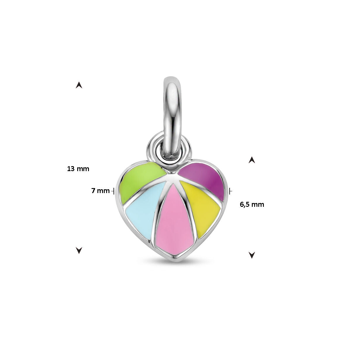 colgante corazón plata rodiada