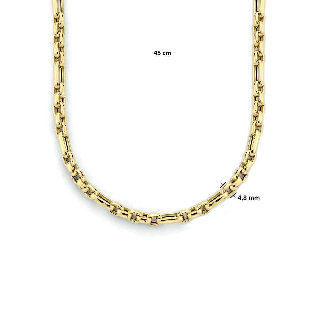 collar ancla 4,8 mm 45 cm oro amarillo 14K