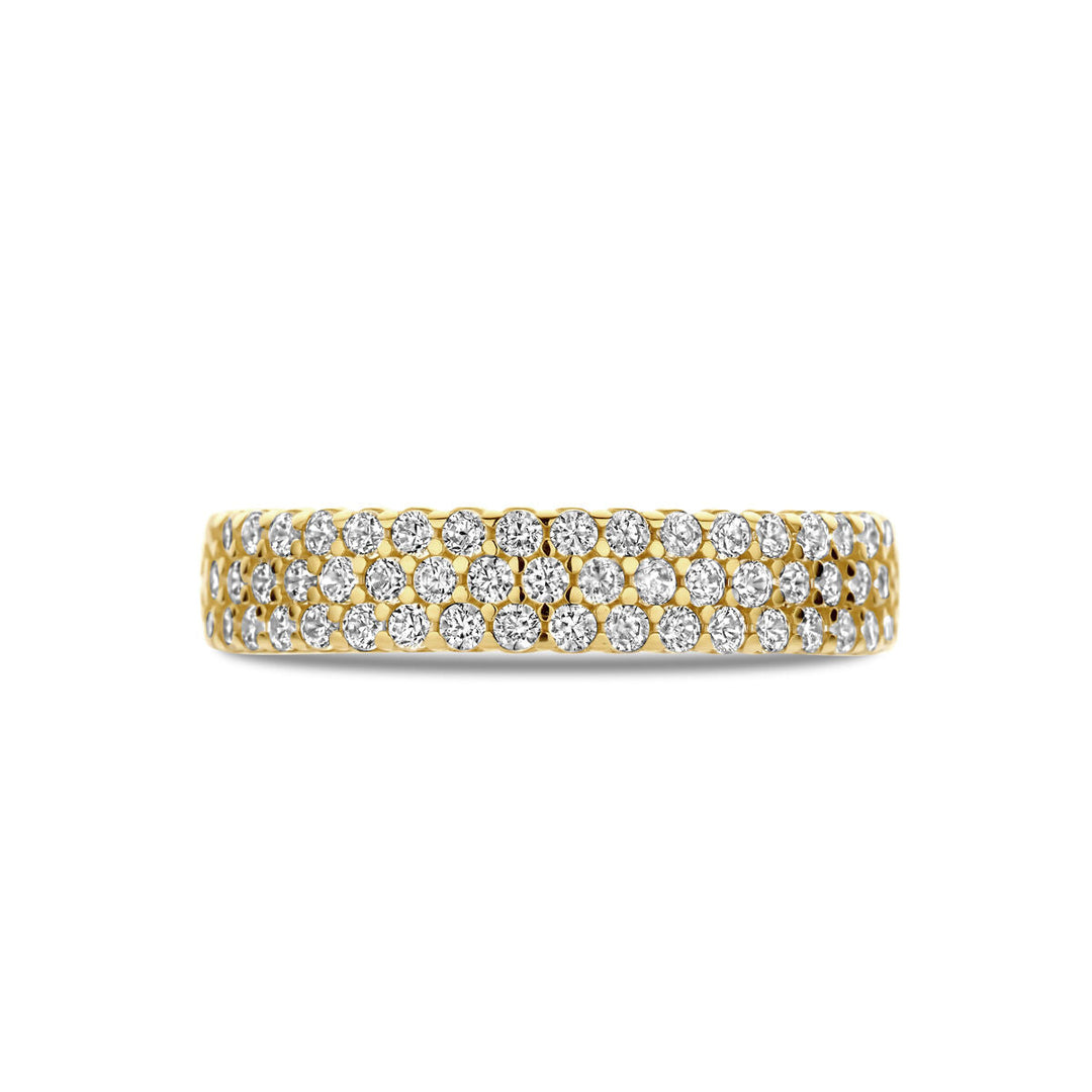 ring zirkonia 4 mm 14K geelgoud