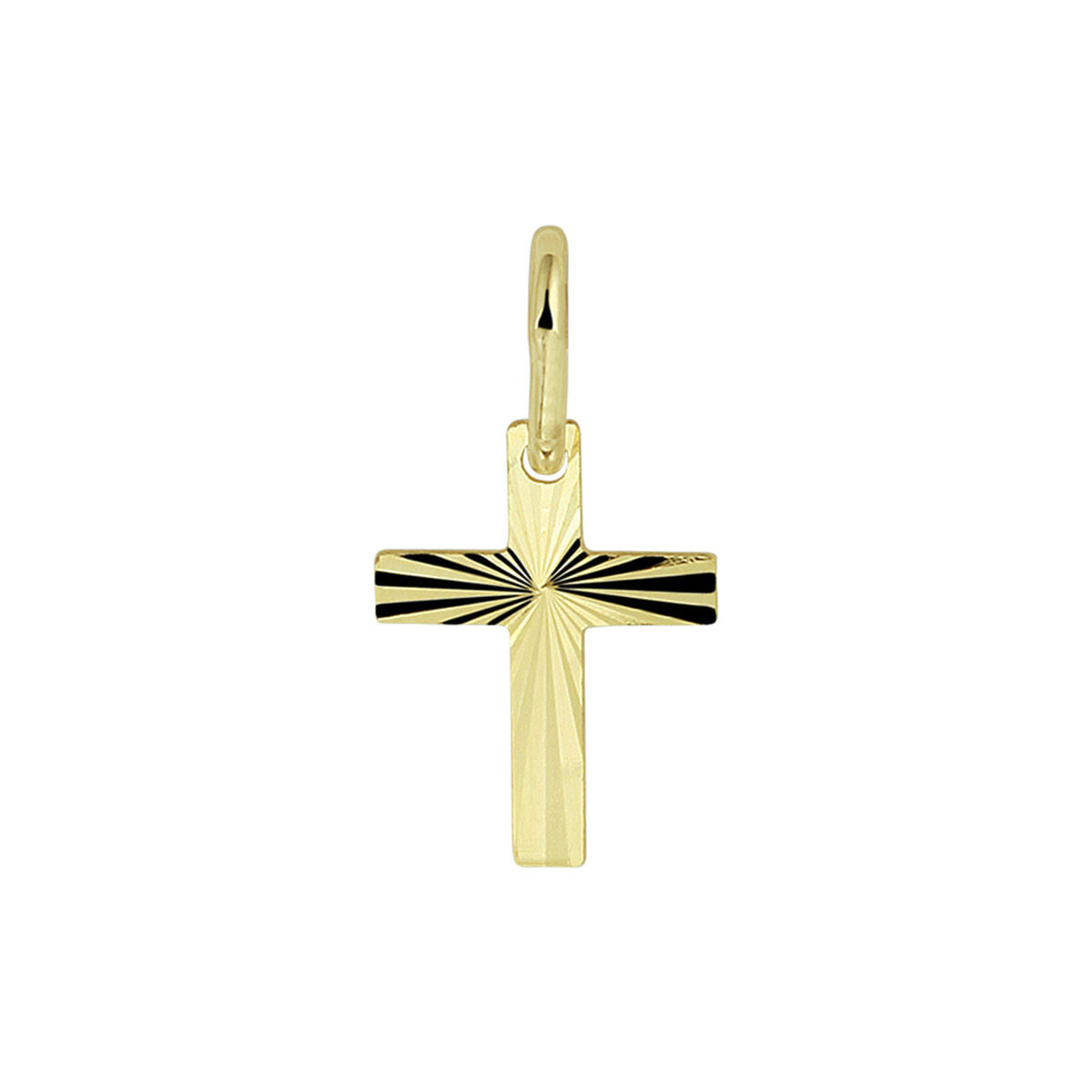 colgante cruz sólido 14K oro amarillo