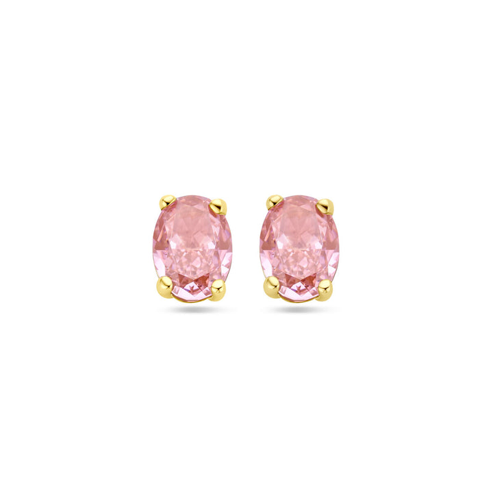 oorknoppen padparadscha zirkonia 14K geelgoud