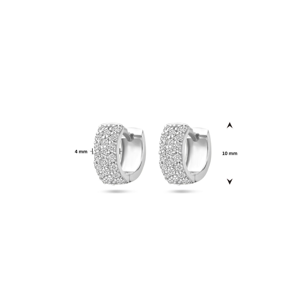 Aros con diamantes 0.40ct (2x 0.20ct) h si 10 mm oro blanco 14K