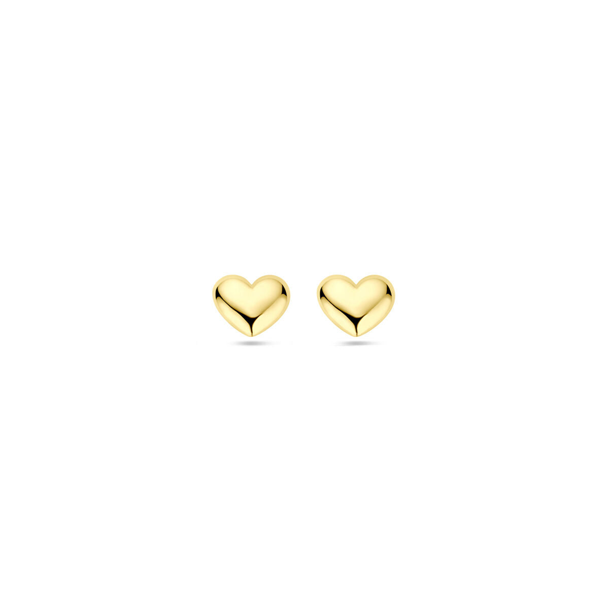 pendientes de botón corazón 4 mm 1 micron plata chapado en oro amarillo