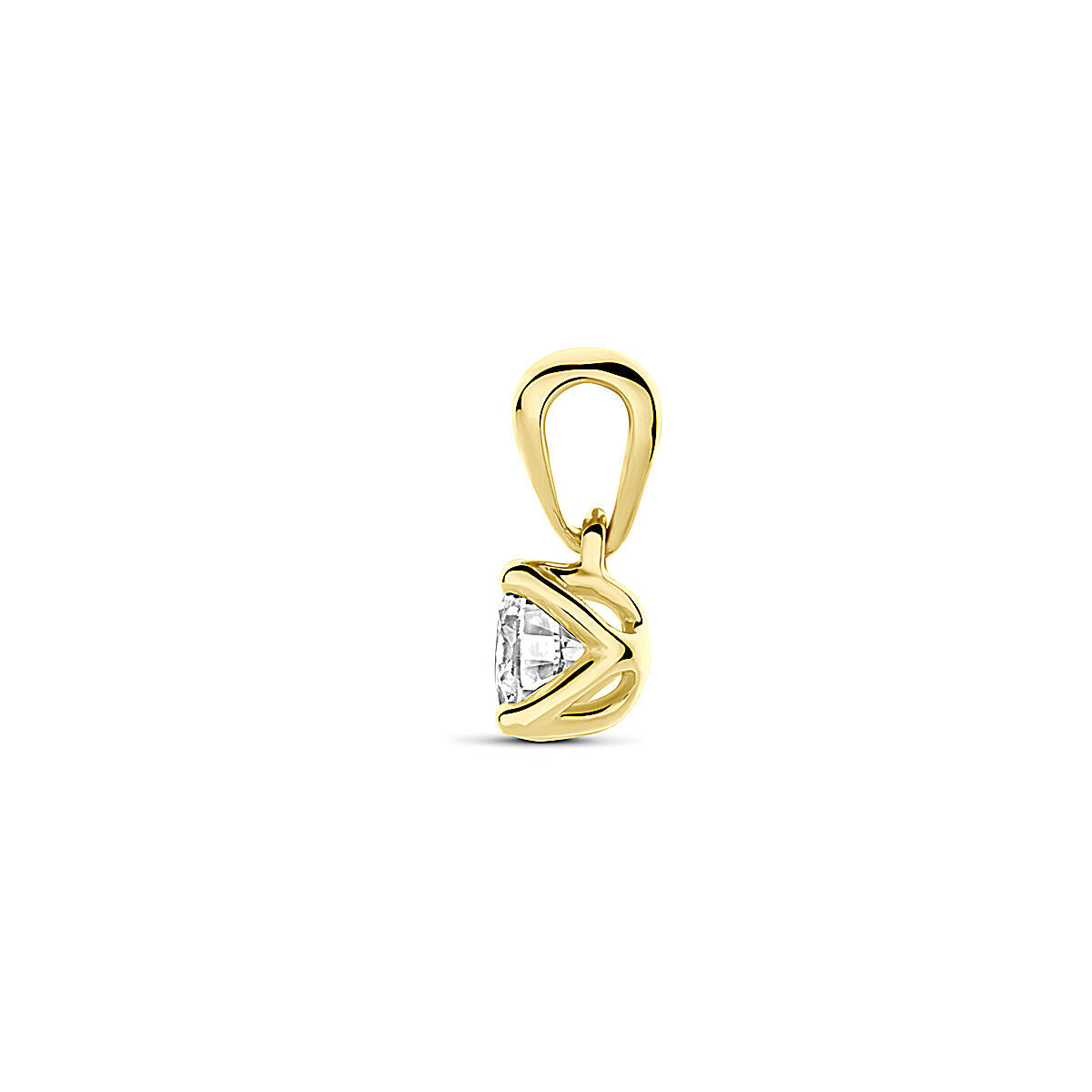 colgante diamante cultivado en laboratorio 0.25ct h si 9,5 mm oro amarillo 14K