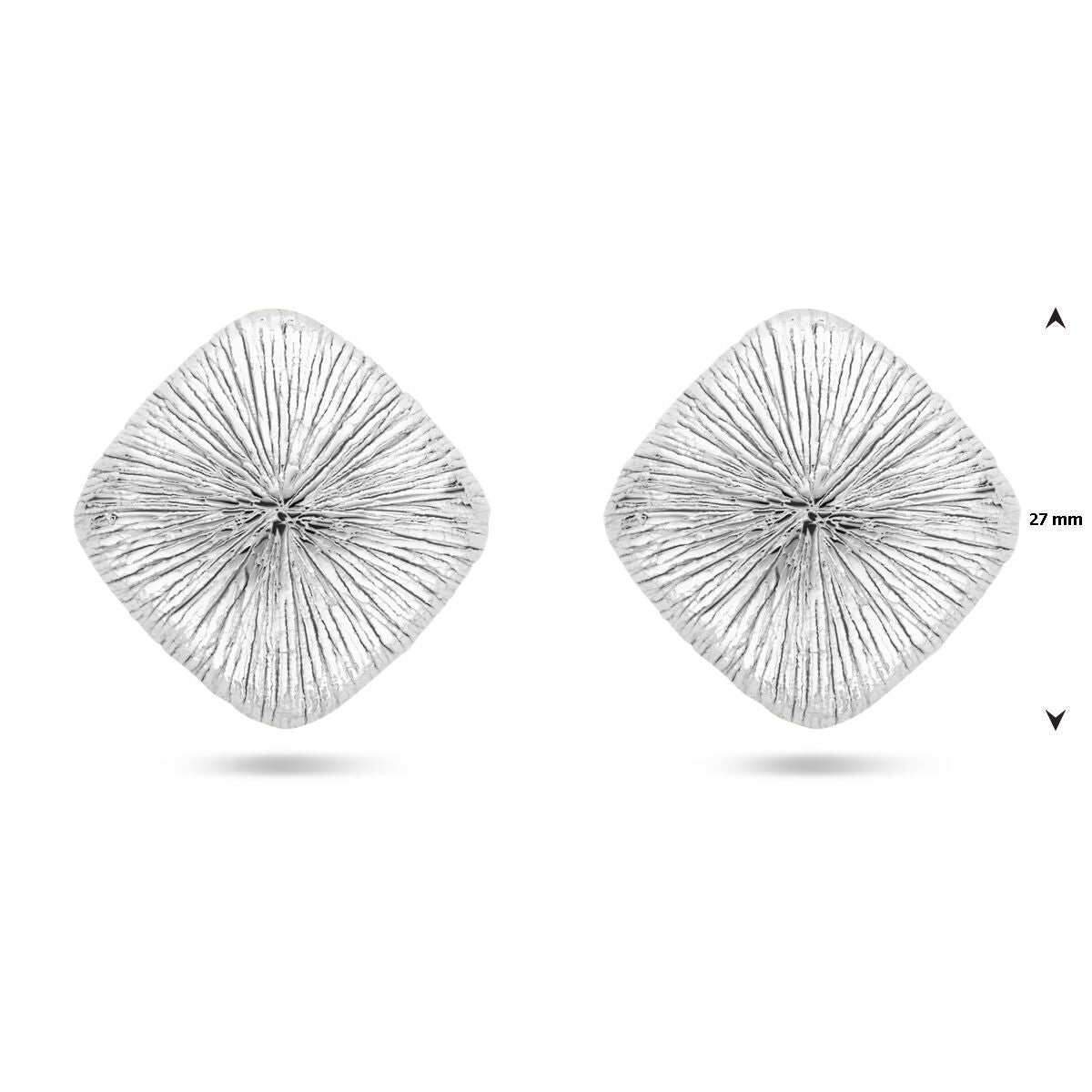 pendientes de botón 27 mm plata rodiado