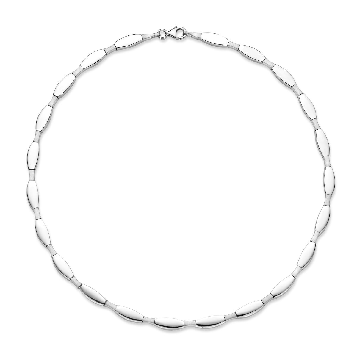 collar choker 5,5 mm 43 cm poli/mate plata rodiado