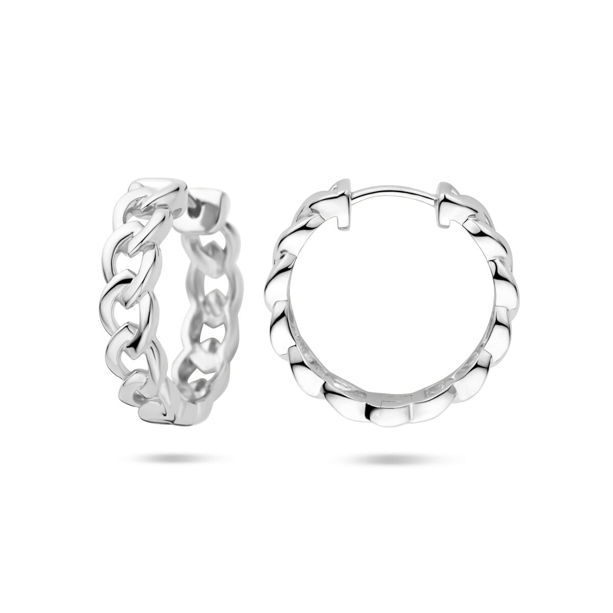 aros de eslabones 18mm plata rodiada