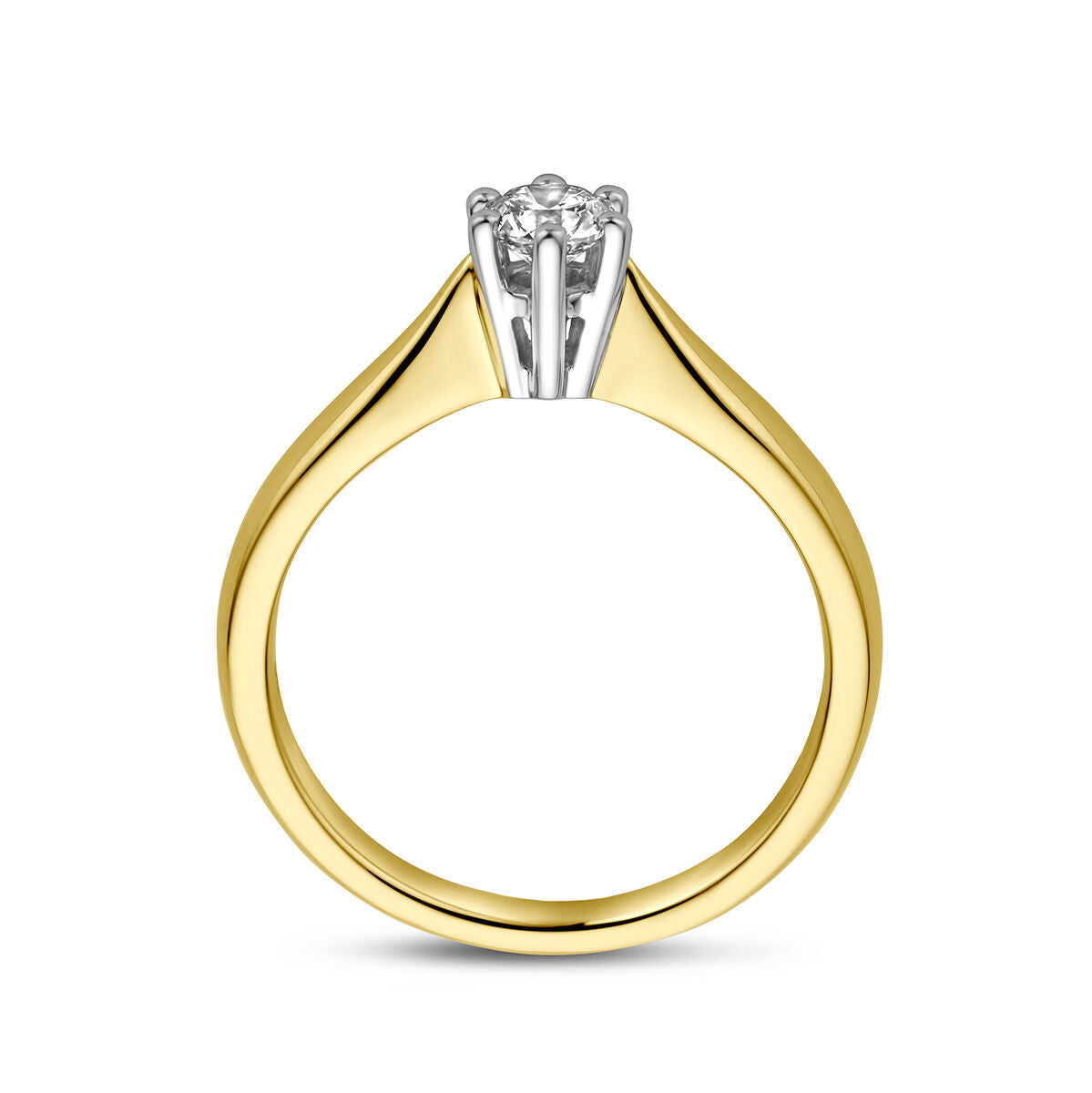 anillo diamante 0.25ct h si oro bicolor oro amarillo/blanco