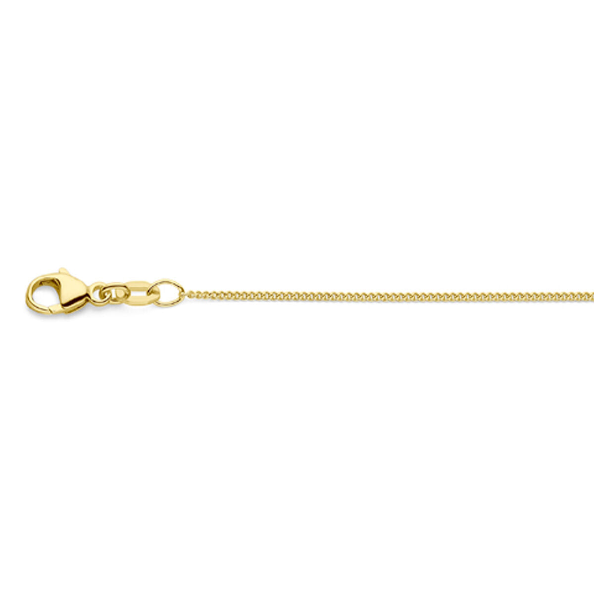 Collar gourmette de 1,0 mm en oro amarillo de 18 quilates, con un acabado pulido y cierre de langosta.