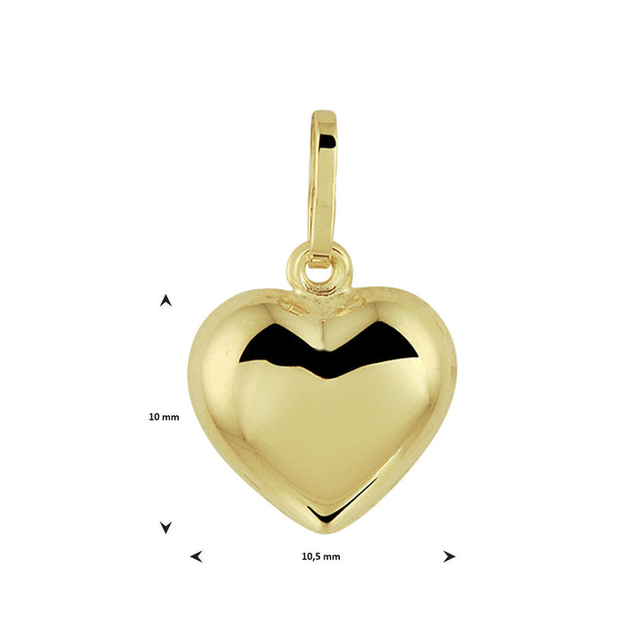 colgante corazón 14K oro amarillo