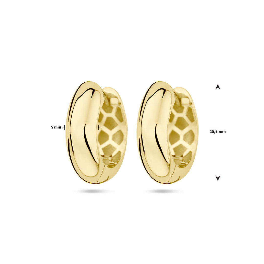 klapoorringen 5,0 mm halronde buis 14K geelgoud