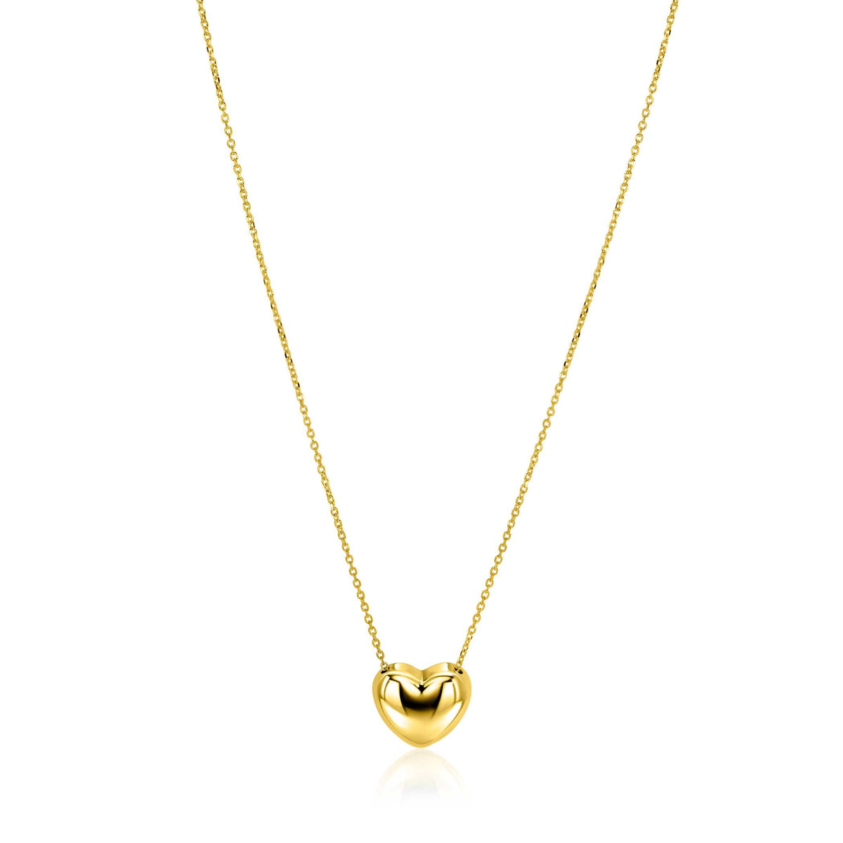 Collar dorado con colgante en forma de corazón, cadena fina ajustable de 40 a 45 cm.