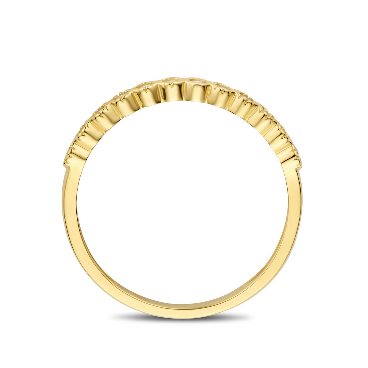 anillo de zircón en oro amarillo de 14K