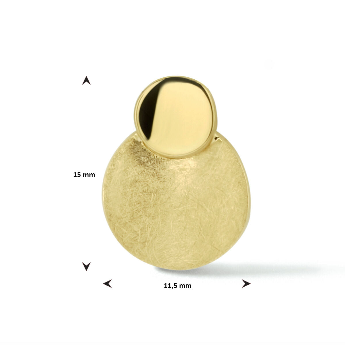 colgante rayado en oro amarillo de 14K