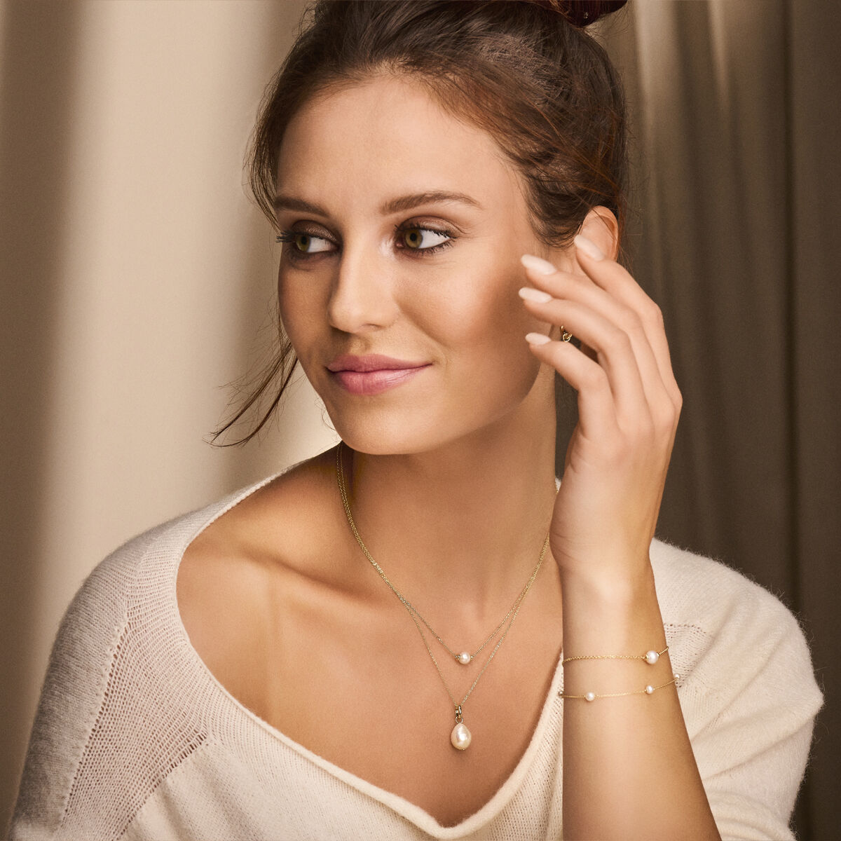 Pulsera de mujer oro con perla 14K