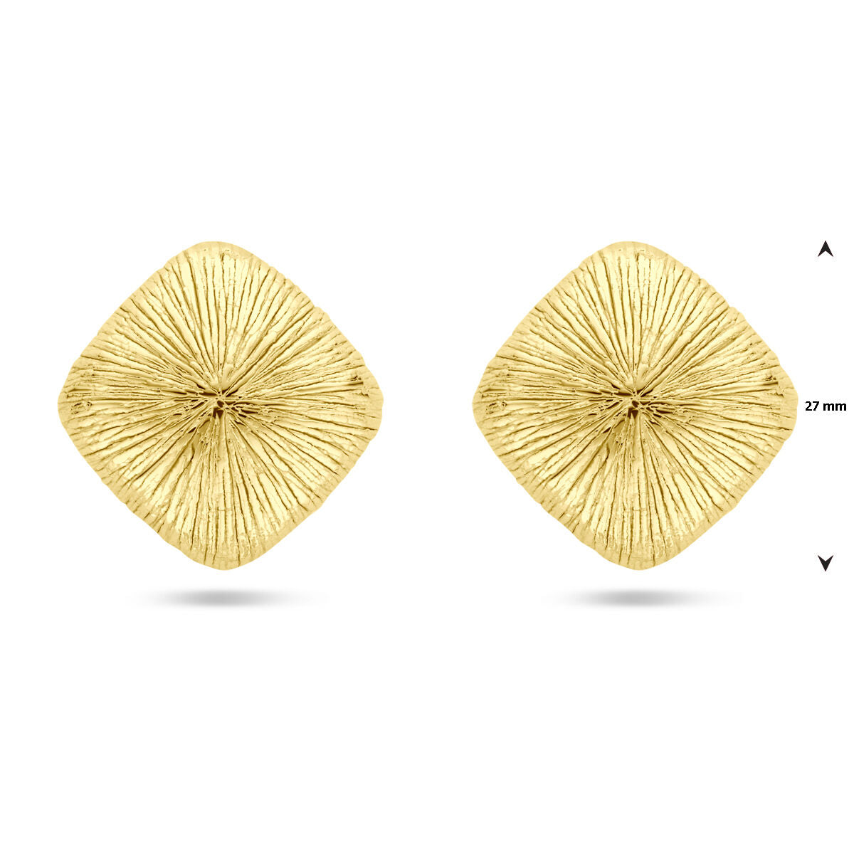 pendientes de botón 27 mm 1 micron plata chapado en oro amarillo