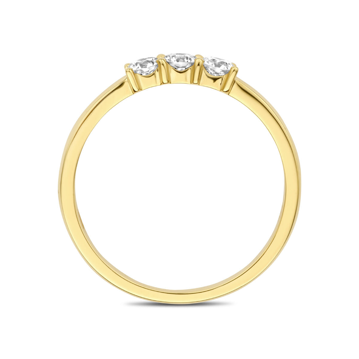 ring trilogie diamant 0.30ct h si 14K geelgoud