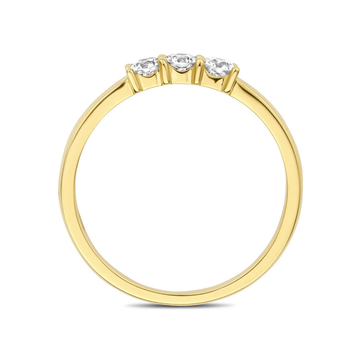 ring trilogie diamant 0.30ct h si 14K geelgoud